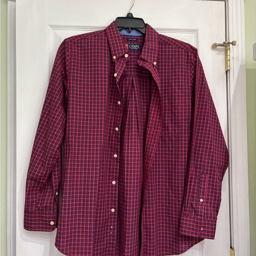 Men’s Chaps Easy Wash Res Plaid Shirt